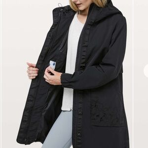 Women's Black Lululemon Graced with Lace Long Black Jacket - Size 8